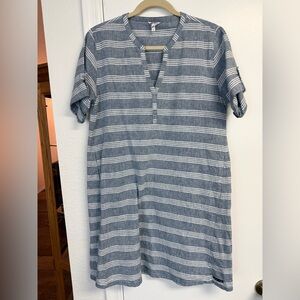 Batela Sea Style Stripped Dress with Adjustable Sleeve